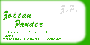 zoltan pander business card